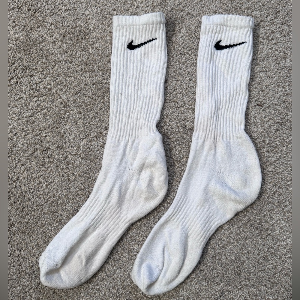 Nike White Cotton Crew Socks